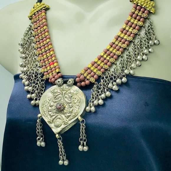 Multilayer Beaded Chain Necklac Handmade Tribal Beaded Necklace With Leaf Shap - Picture 4 of 10